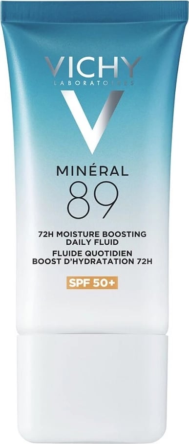 Krem hidratues për fytyrë me SPF për femra Vichy Mineral 89 Hydrating Cream-Fluid 72H SPF50+, 50ml