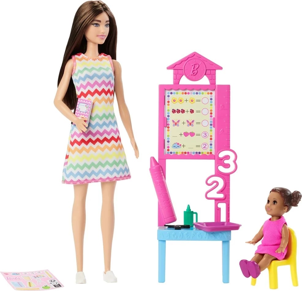 Lodër Barbie Mësuese, MATTEL, Multikolor, Set prej 2 copash