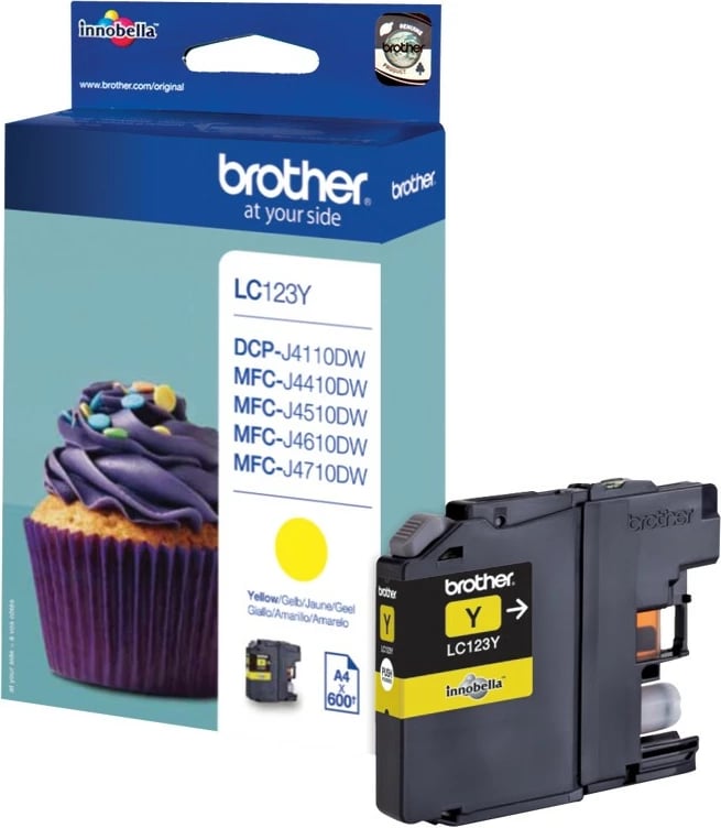 Toner Brother LC123Y, 600 faqe, Ngjyrë e verdhë