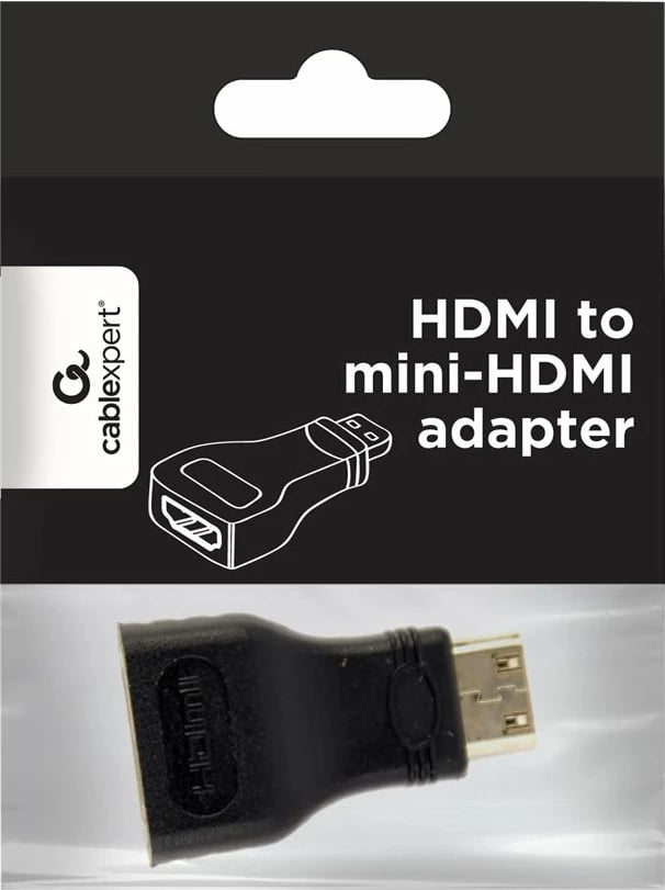Adapter HDMI Gembird A-HDMI-FC, mini HDMI në HDMI, i zi
