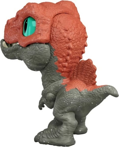 Figurinë aksioni Jurassic World Mighty Little Biters Mattel JFC86/JFC88, 7 cm, portokalli/gri