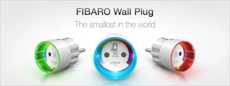 Prizë murale smart FIBARO FGWPE-102 Wall Plug E 2500W, unazë RGB, e bardhë