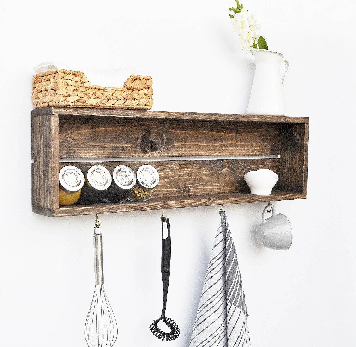 Raft kuzhine, dru bredhi, ngjyrë arre, Hanah Home, Aa072