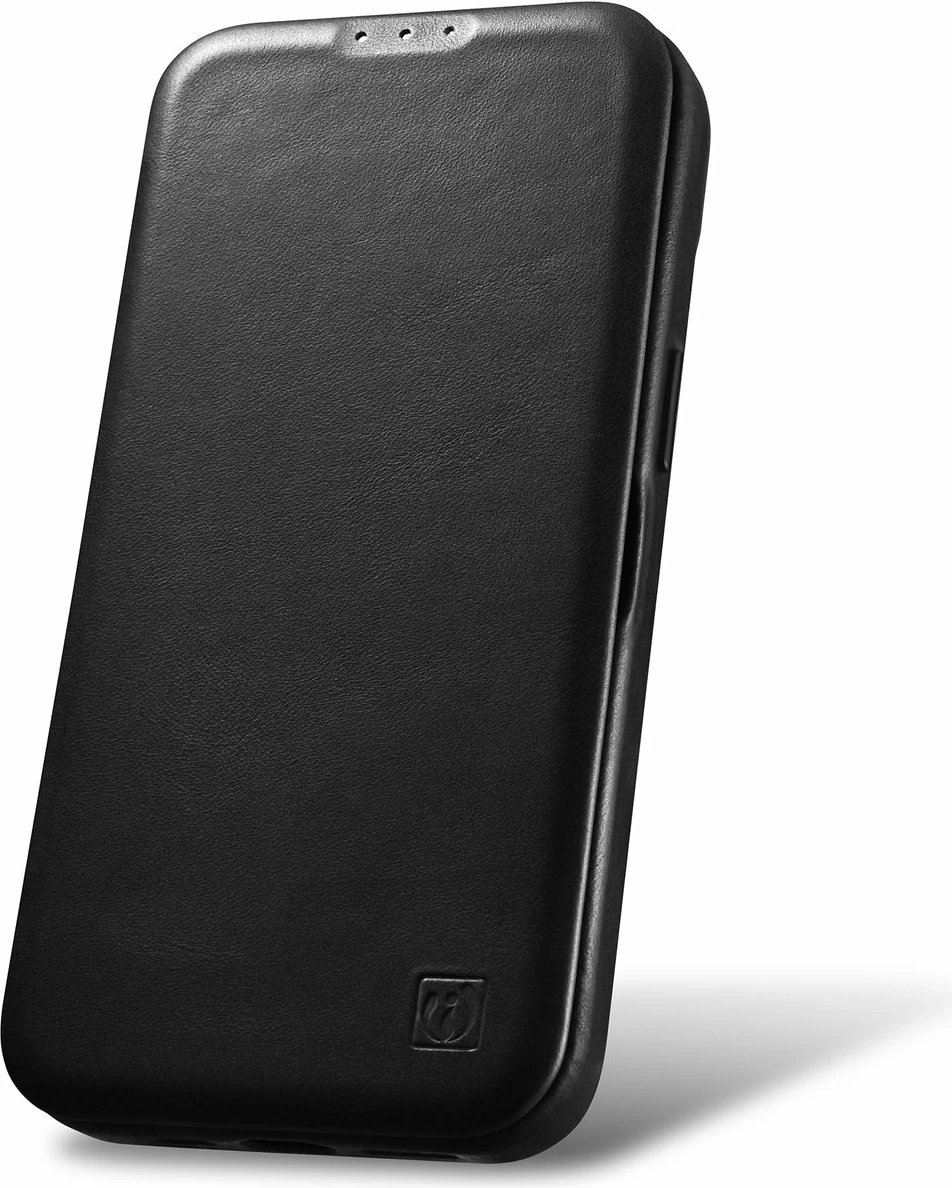 Mbështjellës iCarer Oil Wax Premium Leather Folio për iPhone 14 Plus, MagSafe, i zi Mbështjellës iCarer Oil Wax Premium Leather Folio për iPhone 14 Plus, MagSafe, i zi