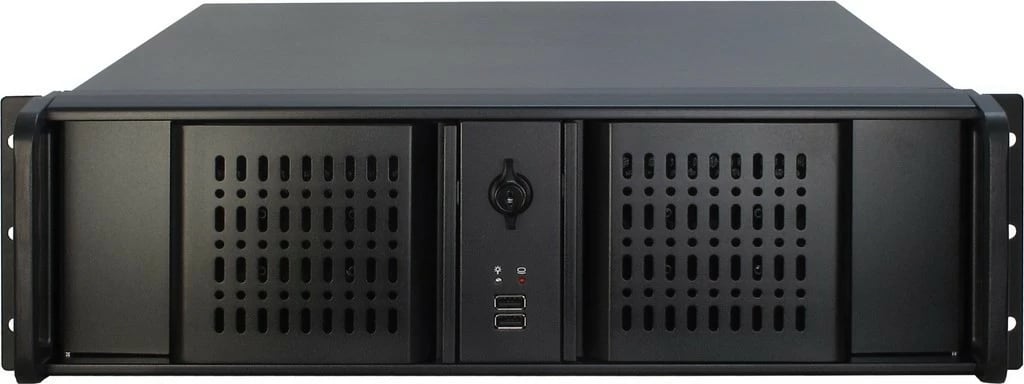 Kasë Inter-Tech IPC 3U-3098S, 19 inç, industriale, e zezë