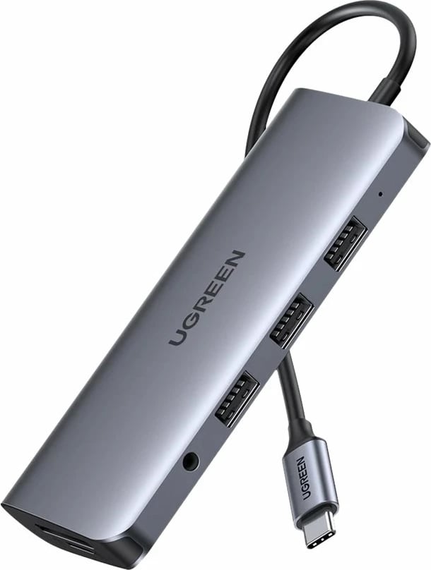 USB Hub Ugreen CM179, 10-në-1, USB-C, HDMI 4K, VGA, Ethernet, 100W, Space Gray