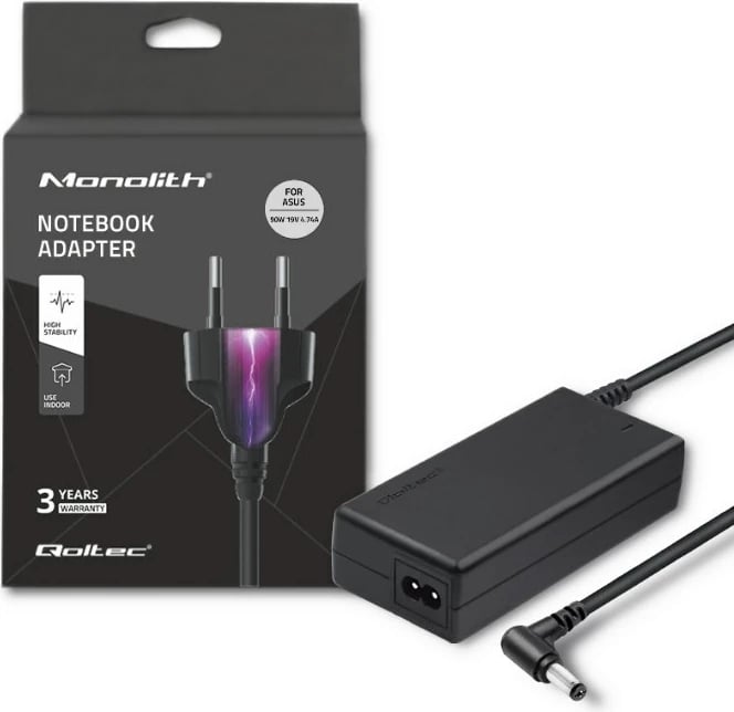 Adapter Qoltec 50016 për Acer, 65W, 19V, 3.42A, i zi