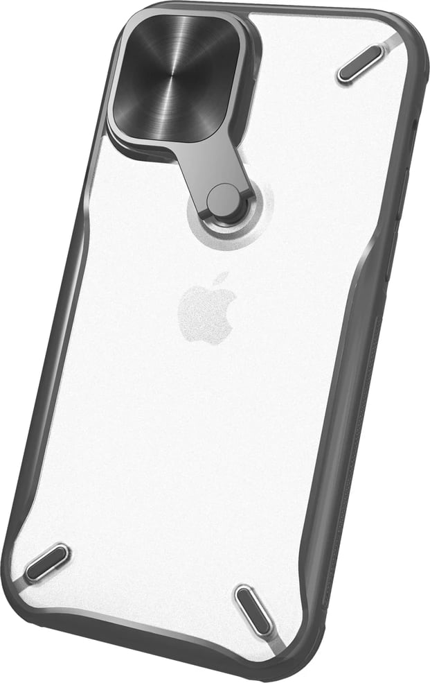 Mbështjellës Nillkin Cyclops Case për iPhone 13 Pro Max, me kapak kamere dhe mbajtëse, i zi