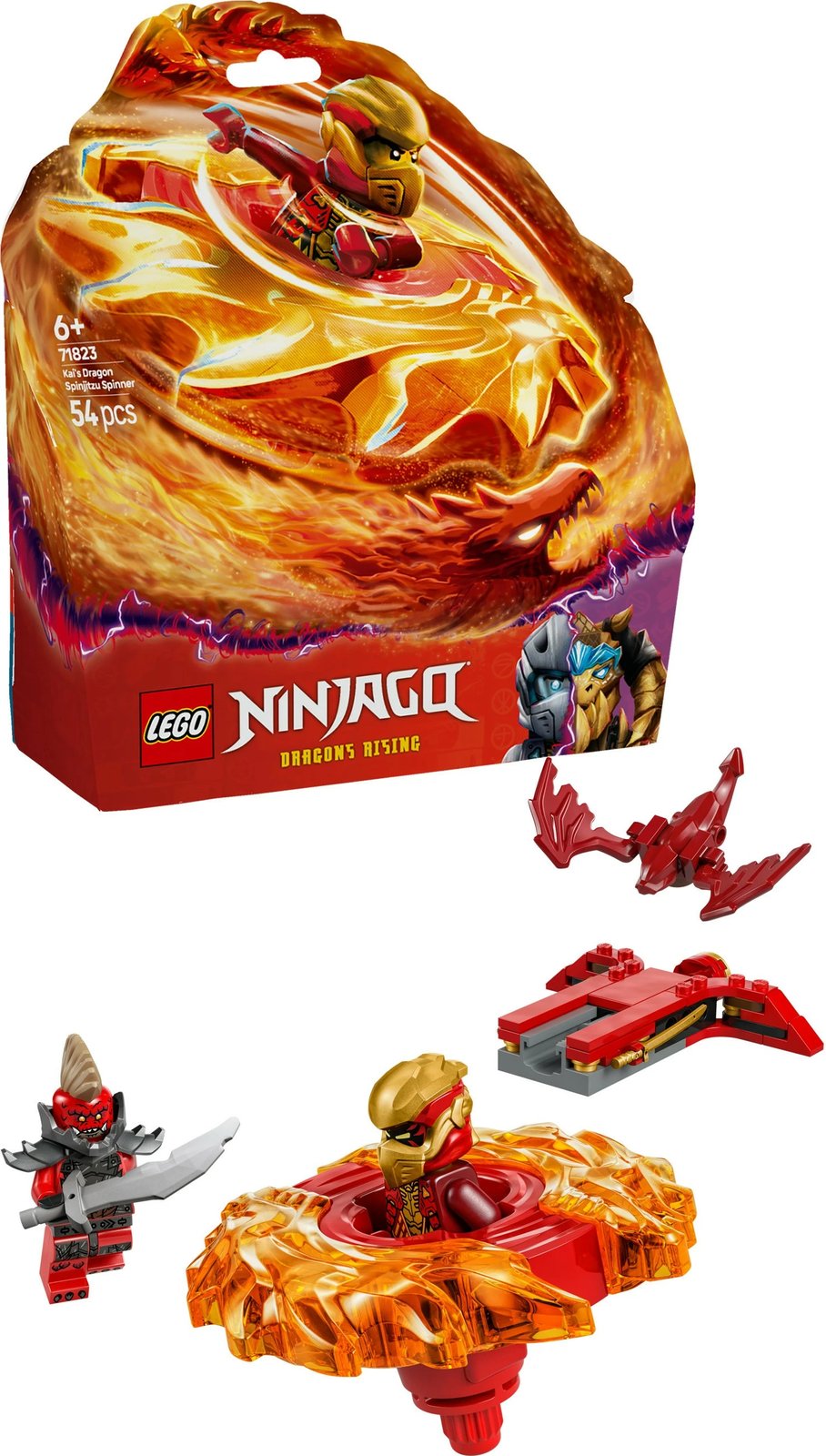 Set ndërtimi LEGO Ninjago 71823 Kais Drachen-Spinjitzu-Spinner, 54 pjesë, multikolor