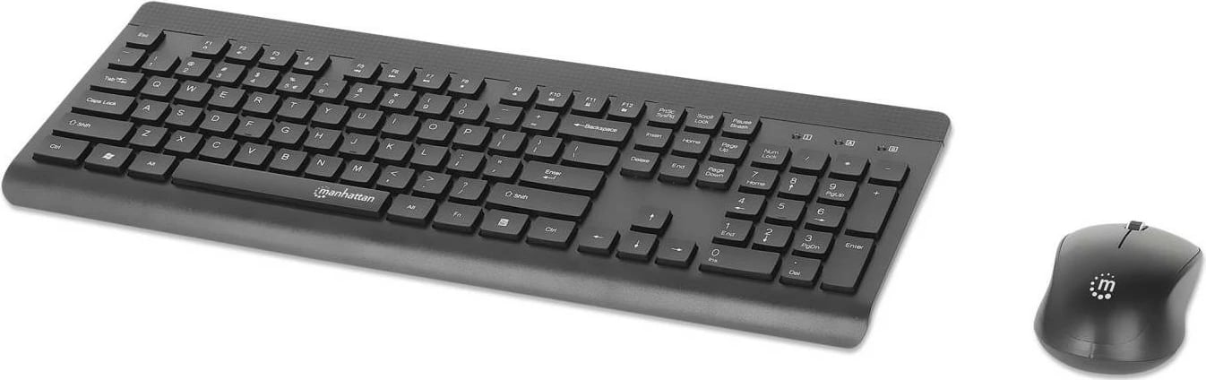 Set tastierë dhe maus MANHATTAN MWK7350, wireless, e zezë