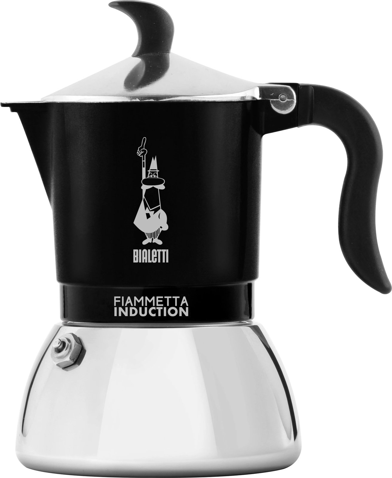 Moka pot Bialetti Fiammetta Induction, 2 filxhanë, 0.1L, inox/zezë
