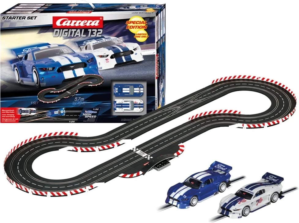 Set garash me makina RC Carrera DIGITAL 132 Start-Set, 1:32, e zezë