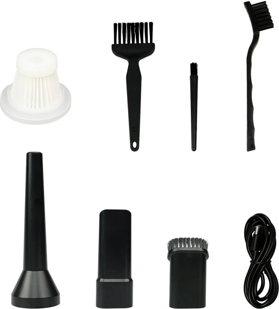 Fryrës/aspirator dore 2‑në‑1 Media‑Tech MT6538 65W 6800Pa 30 m/s LED bateri USB‑C, i zi, set me aksesorë