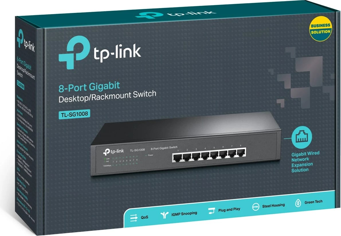 Switch TP-Link TL-SG1008, 8 porte, Gigabit Ethernet, i zi