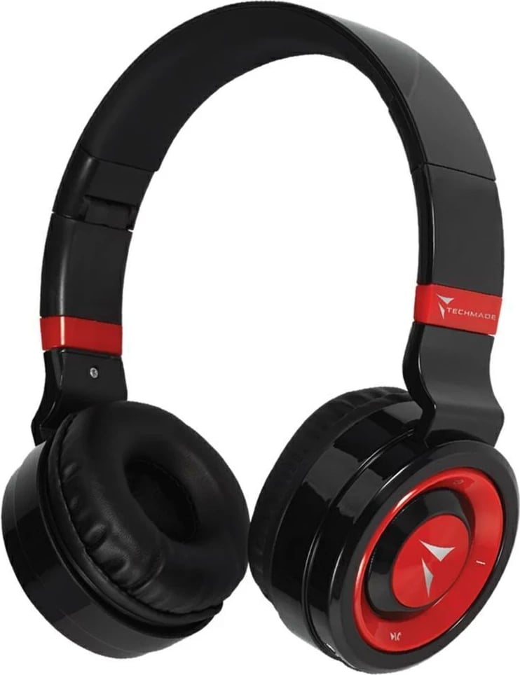 Kufje Techmade Wireless BT+ Mikrofon, e kuqe