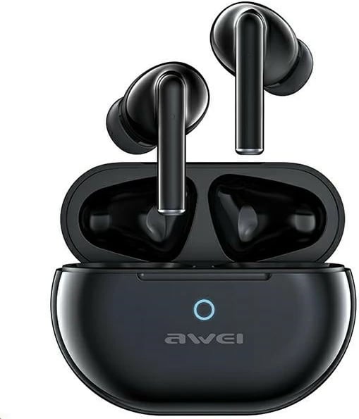 Kufje TWS AWEI T61, Bluetooth 5.3, mikrofon, IPX6, të zeza