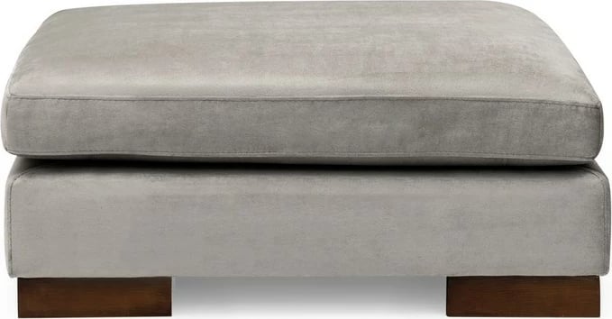 Këndare Atelier del Sofa Tulip, këndore e djathtë me pouf, ngjyrë gri e çelët