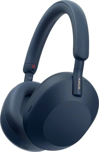 Kufje Sony WH-1000XM5, me dhe pa tela, për biseda/muzikë, Blu