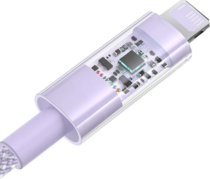 Kabllo karikimi e shpejtë Baseus Gem USB në IP, 2 m, Vjollcë