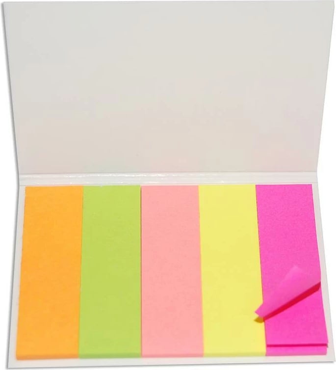 Markerë faqeje NEXT në kuti letre, 5 ngjyra