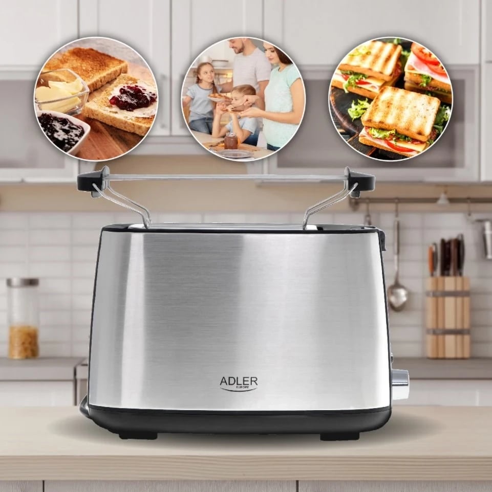 Thekëse buke Adler AD 3214, 900W, e argjend 