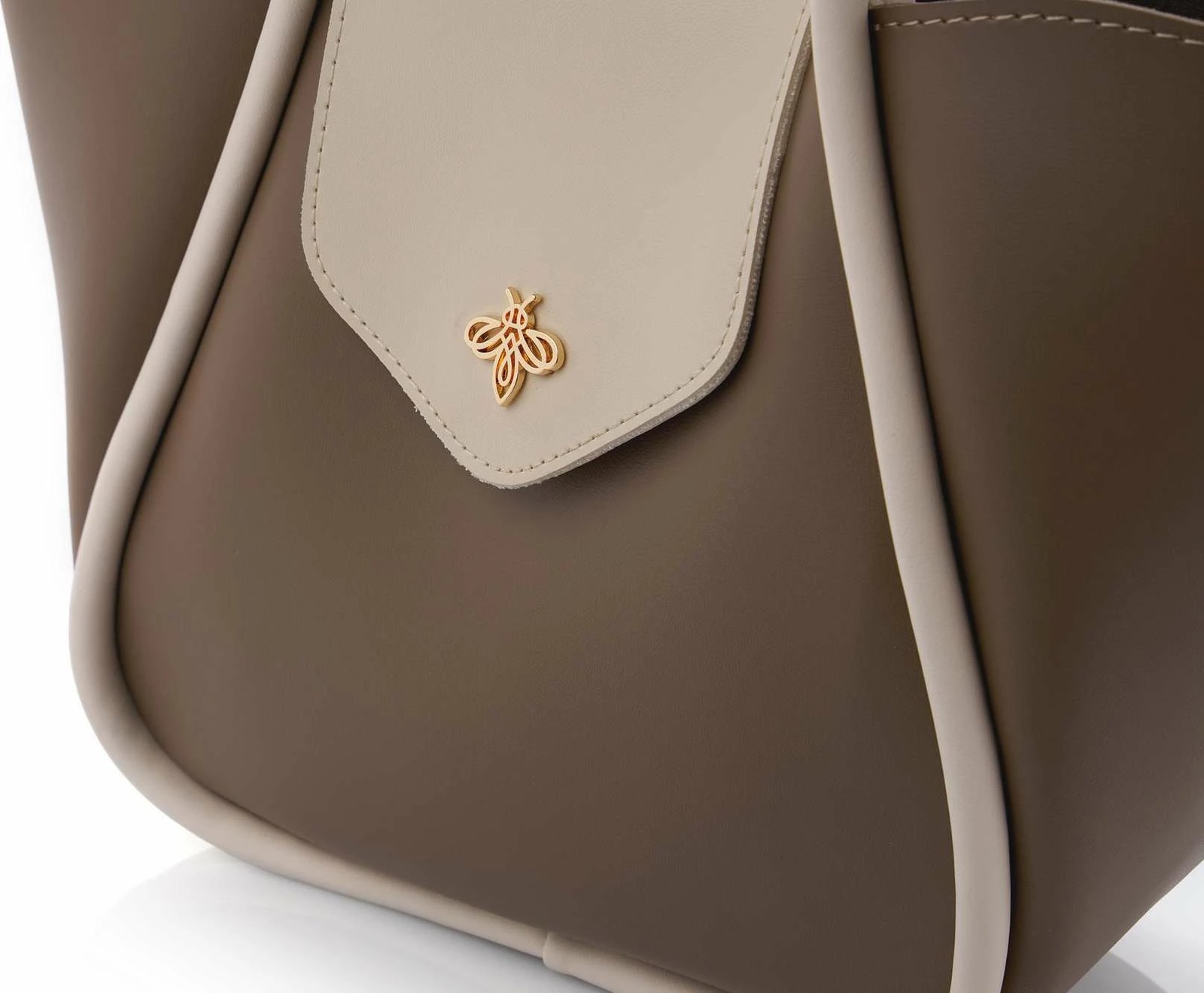 Çantë shpatullës Lucky Bees, Greta, ngjyrë mink dhe krem