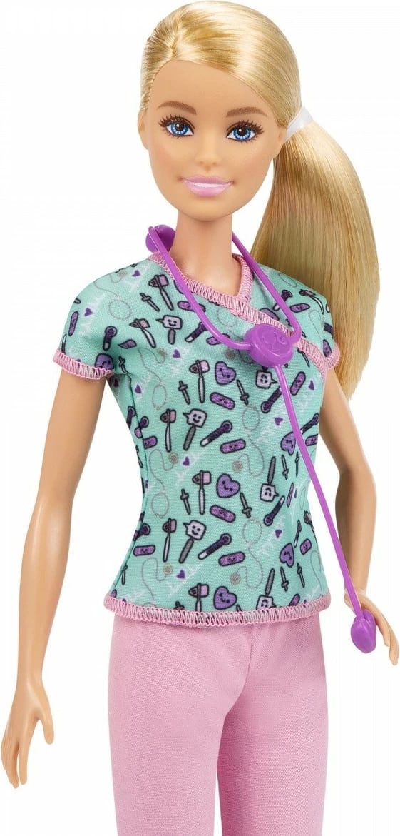 Kukull Barbie Mattel Career Nurse GTW39, infermiere, me aksesorë