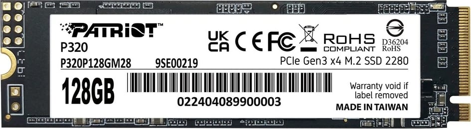 SSD Patriot Memory P320, 128 GB, M.2, PCI Express 3.0, NVMe, i zi