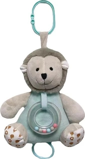 Kuti muzikore lodër TULILO 9406, iriq pelushi, 18 cm, azur/bezhë/gri