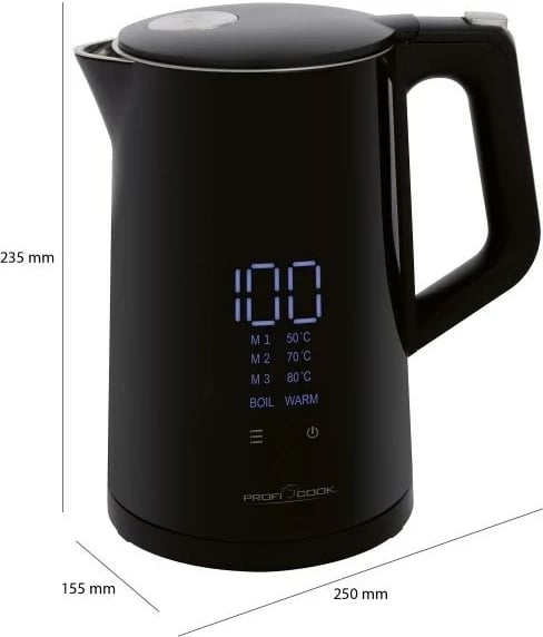 Çajnik elektrik ProfiCook PC-WKS 1243, 1.7 L, 2200 W, i zi