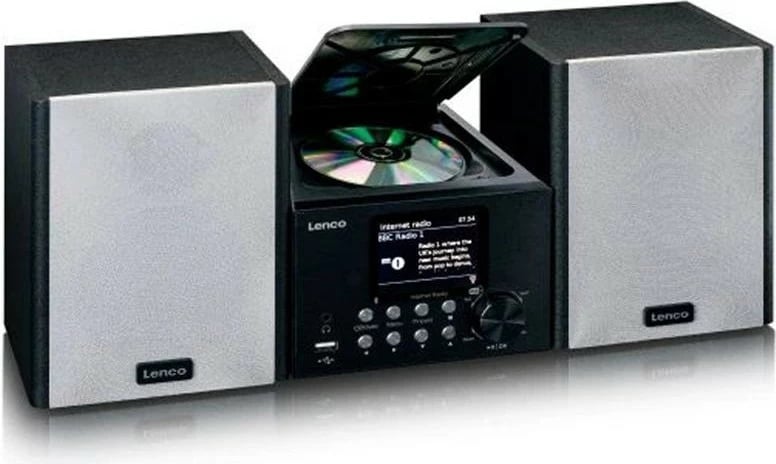 Sistem zëri Lenco MC-250, Bluetooth, DAB+/FM, USB, i zi