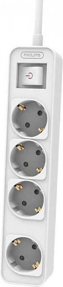 Kasë Philips Phil-CHP2144W/60, 4 priza, 1.5m, Bardhë