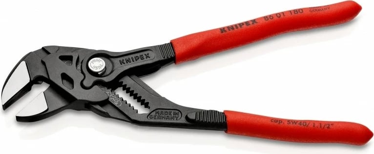 Pinca shumëfunksionale Knipex 86 01 180, plastikë, 180mm, e kuqe