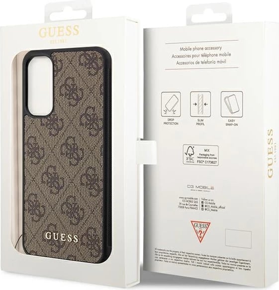 Mbështjellës Guess 4G Charms për Samsung Galaxy A34 5G, kafe