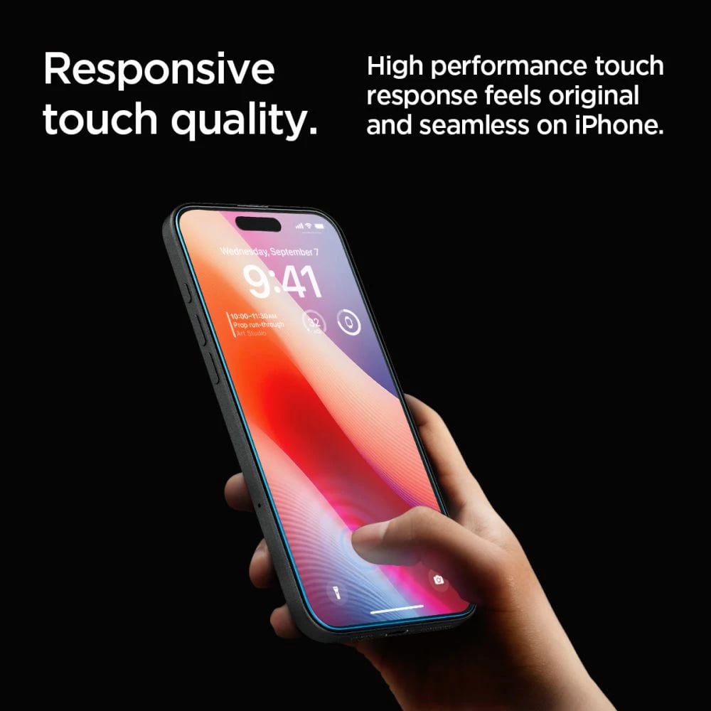 Xham mbrojtës Spigen Glas.tR EZ Fit për iPhone 16 Pro, 2 copë