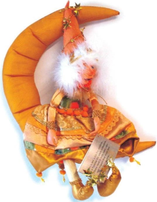 Kukull Halloween NEXT "Witch on the Moon" 45cm, Portokalli