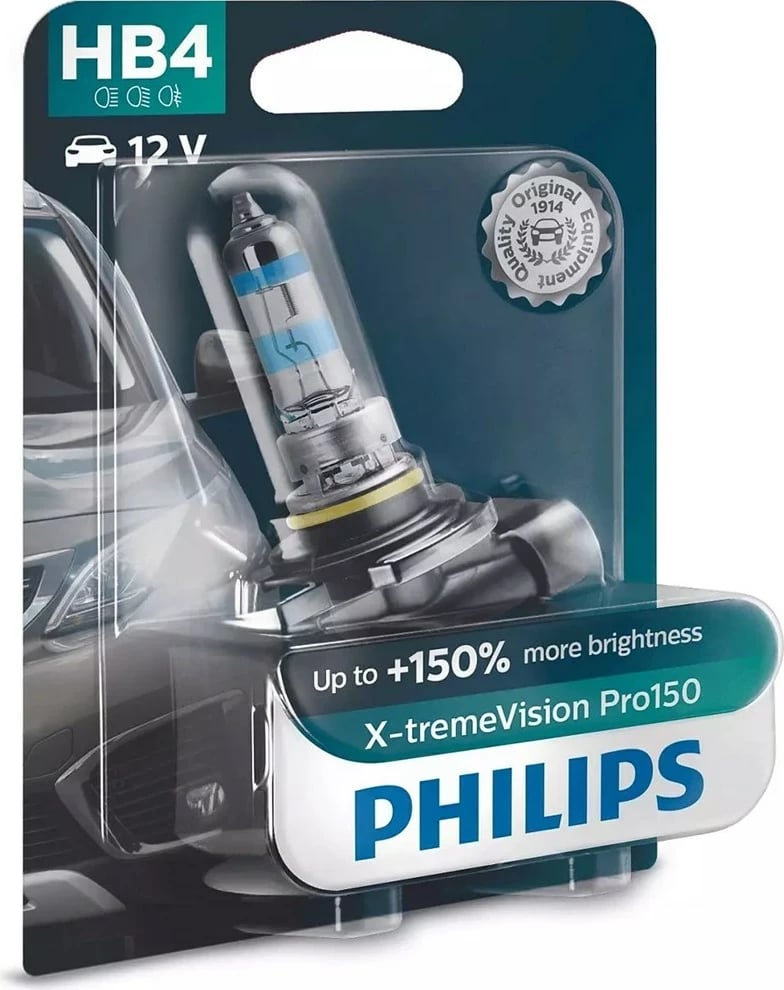Llambë halogjene Philips 9006XVPB1 HB4, 51 W, 12 V, X-tremeVision Pro150