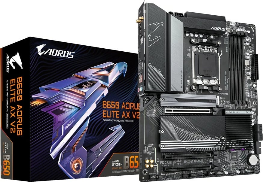 Pllakë amë Gigabyte B650 AORUS ELITE AX V2, Socket AM5, DDR5, Wi-Fi 6E, 2.5GbE LAN