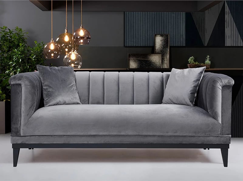 Divan dy vendësh PWF-0541 kadife anthracite 190x89x79cm