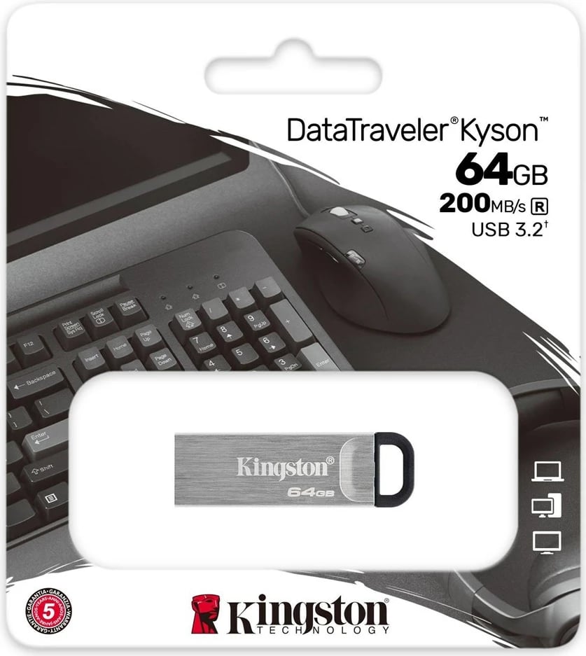 USB Kingston, Type-A, 64 GB, argjend