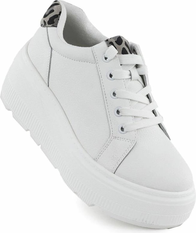 Këpucë platforme për femra Vinceza, të bardha