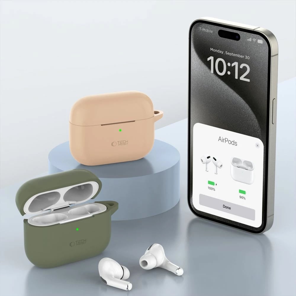Mbështjellës Tech-Protect Silicone Hook për AirPods Pro/Pro 2, Blu