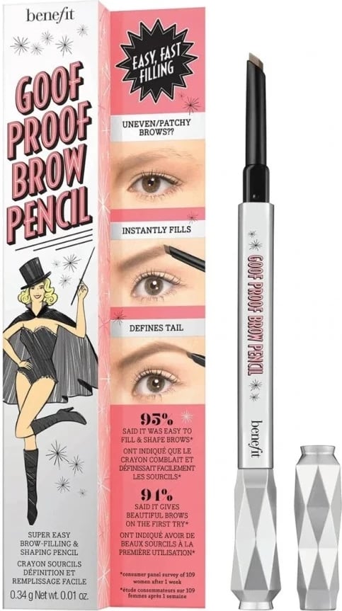 Laps për vetulla Benefit Goof Proof Brow Pencil për femra 3.75 Warm Medium Brown 0.34g