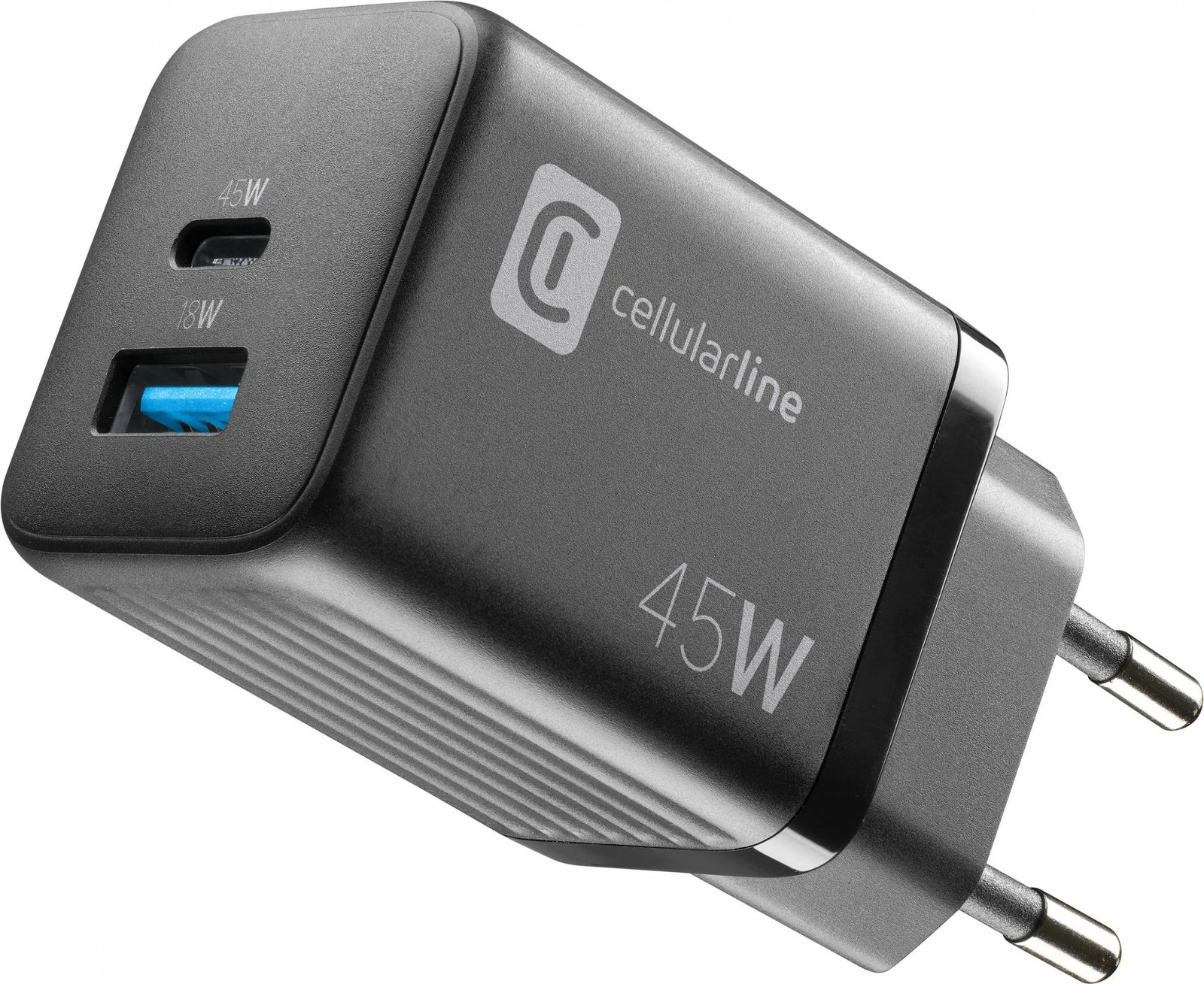 Karikues Cellularline MULTIPOWER MICRO 45W, universal, 2 porta, i zi
