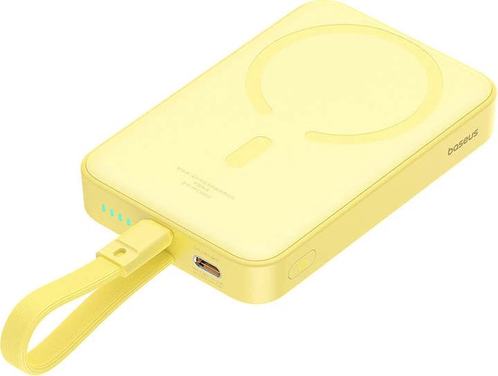 Powerbank Baseus Magnetic Mini 10000mAh, 20W, MagSafe, e verdhë