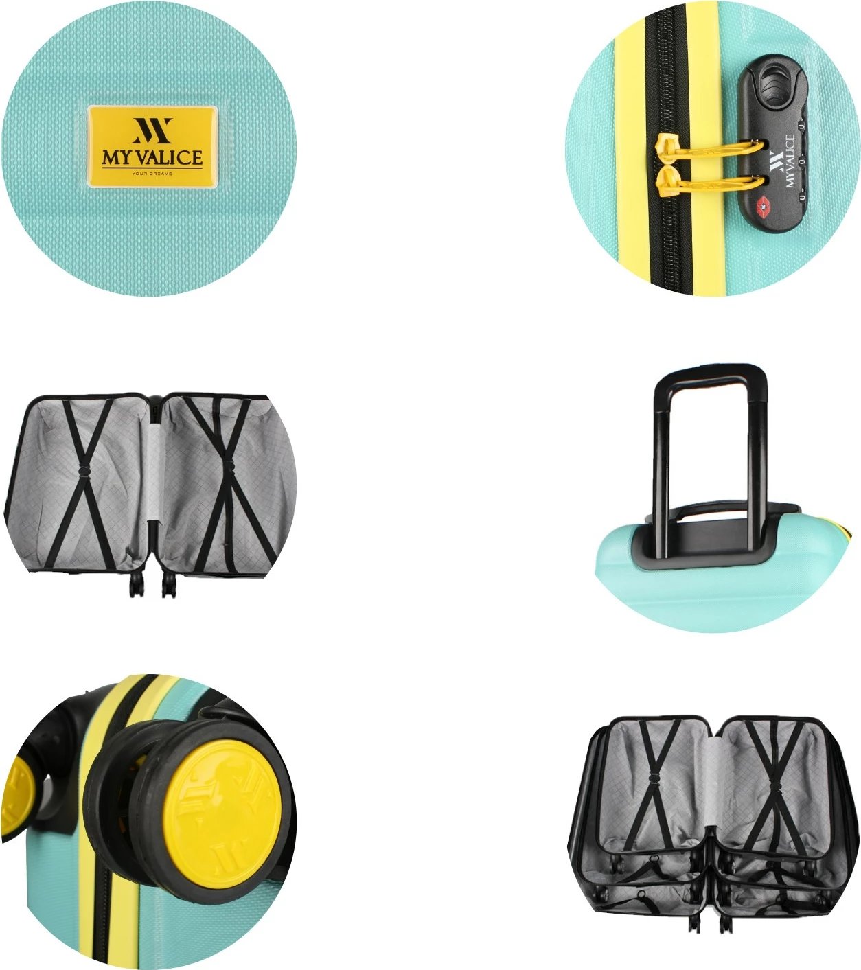Set valixhesh (2 copë), Zoozie Bags, ngjyrë mint, 6575