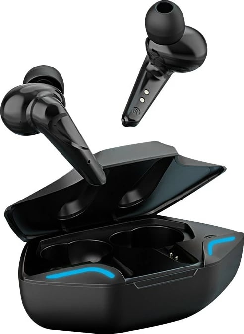 Kufje wireless Media-Tech Rhoid TWS MT3607, me powerbox, për gaming, të zeza