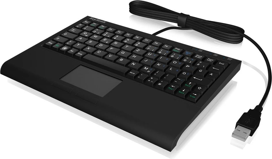 Tastierë mini KeySonic ACK-3410 me touchpad, USB, QWERTZ, e zezë