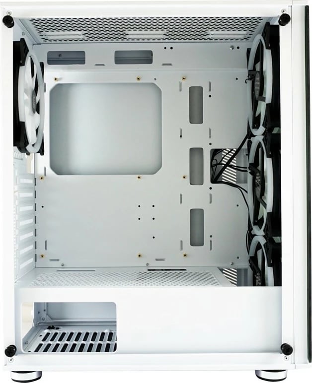 Kasë LC-Power Gaming 803W RGB, Midi Tower, xham i temperuar, e zezë/e bardhë