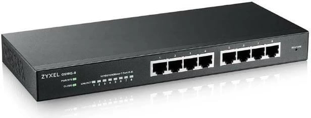 Switch i menaxhuar Zyxel GS1915-8, 8 porta, NebulaFlex Cloud, i zi